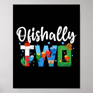 Kids O-fish-ally Zwei Geburtstagsdekorationen 2 Ja Poster