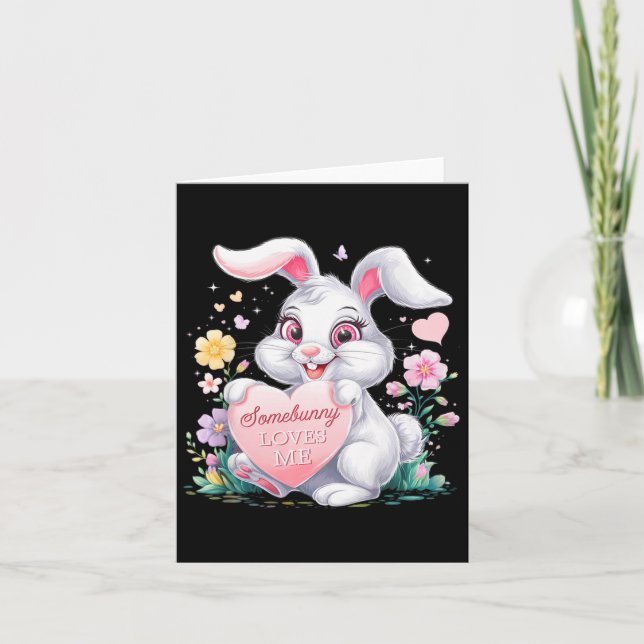 Kids Oaster Bunny Rabbit Pastell Design Springtime Karte (Vorderseite)