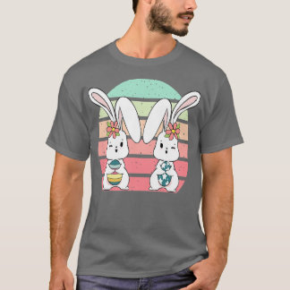 Kids Oaster Bunny Retro Niedliches Kanincheneier J T-Shirt