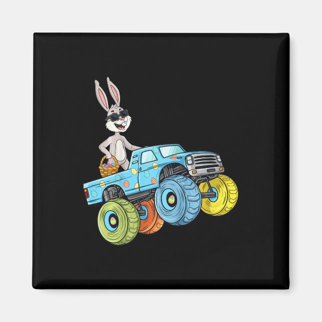 Kids Oaster Rabbit Riding Monster Truck Fun Boys G Magnet (Vorne)