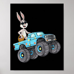 Kids Oaster Rabbit Riding Monster Truck Fun Boys G Poster