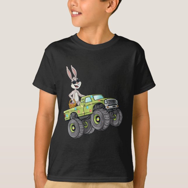 Kids Oaster Rabbit Riding Monster Truck Fun Boys G T-Shirt (Vorderseite)
