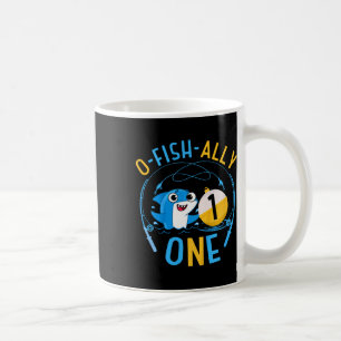 Kids Ofishally Eins 1. Geburtstag Angeln Thema O-f Kaffeetasse