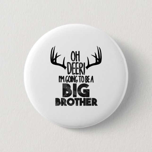 Kids Oh Deer Big Brother Hunting Pregnancy Announc Button (Vorderseite)