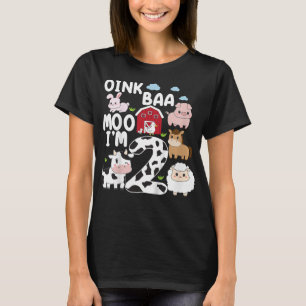Kids Oink Baa Moo Im 2 Farm Animes 2. Geburtstag F T-Shirt