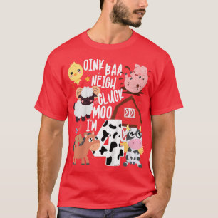 Kids Oink Baa Neigh Cluck Moo Ich bin vier 4 Jahre T-Shirt