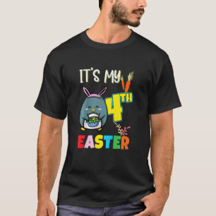 Kids Ostereier Jagd 4. Geburtstag Niedlich Ostern T-Shirt