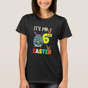 Kids Ostereier Jagd 6. Geburtstag Niedlich Ostern T-Shirt