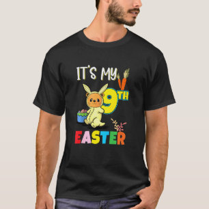 Kids Ostereier Jagd 9. Geburtstag Niedlich Ostern T-Shirt