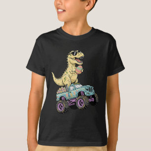 Kids Ostern T Rex Monster Truck Dino Grafik  T-Shirt