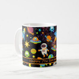 Kids Outer Space Astronaut Black Kaffeetasse