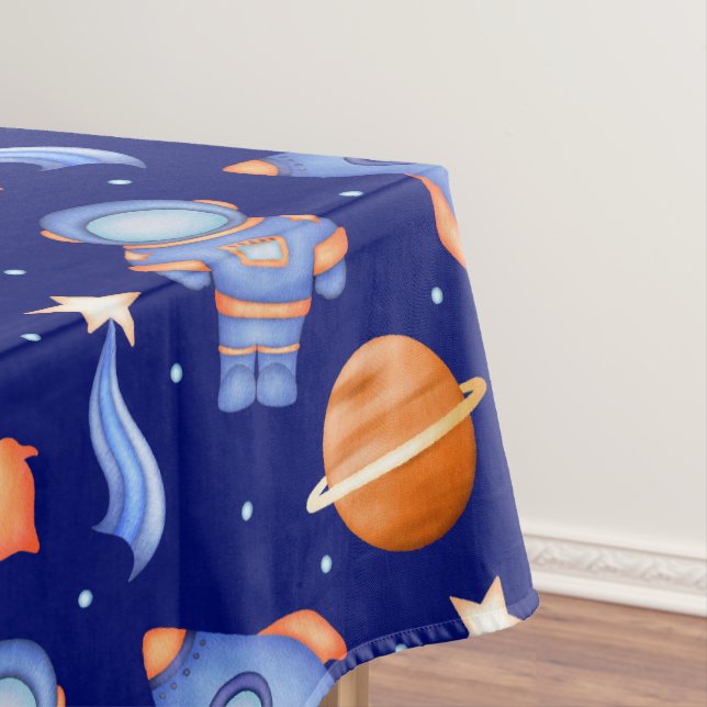 Kids Outer Space Rocket Ship & Astronaut Tischdecke (Beispiel)
