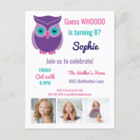 Kids Owl Geburtstagsparty Süße Tier Custom Foto