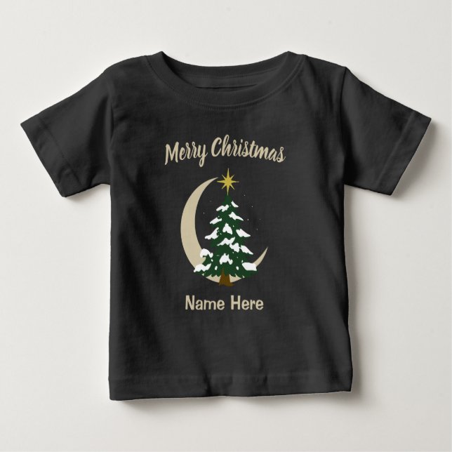 Kids Pajamas Christmas Tree T-Shirt (Personalize) (Vorderseite)