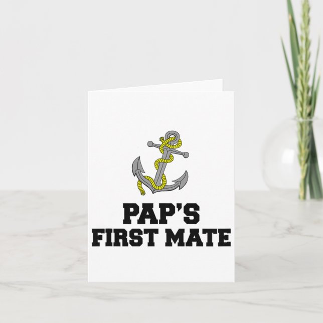 Kids Pap's First Mate Grandson Grandtochter Boat Karte (Vorderseite)