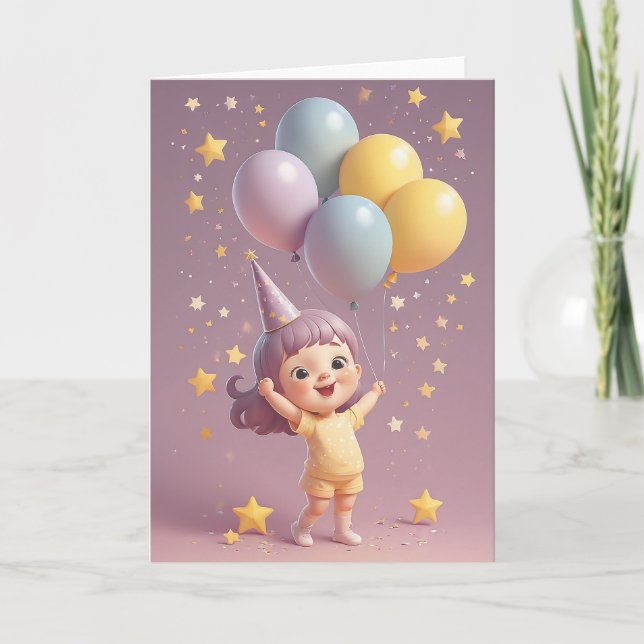 Kids' Paradise Birthday Karte (Vorderseite)