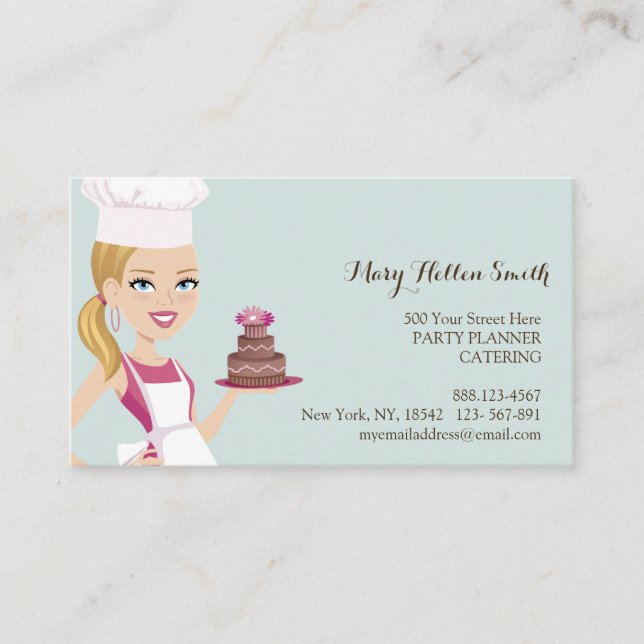 Kids Party Event Organizer Cake Designer Card Visitenkarte (Vorderseite)