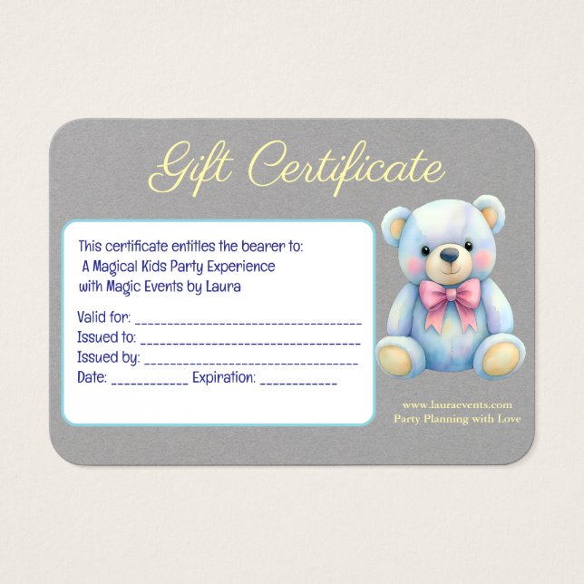 Kids Party Planner Pastor Teddy Bear QR-Logo (Vorderseite)