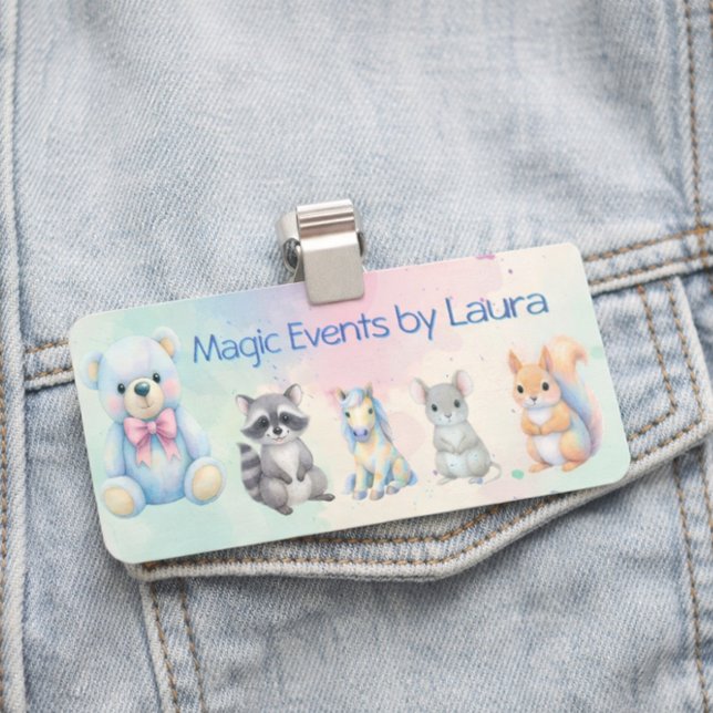 Kids Party Planner Pastor Teddy Bear QR-Logo Namensschild (Von Creator hochgeladen)