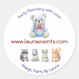 Kids Party Planner Pastor Teddy Bear QR-Logo Runder Aufkleber