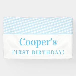 KIDS PARTY Vintager Gingham-Muster-Junge blass bla Banner