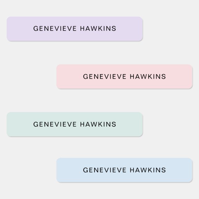 Kids Pastellnamenszeichen Etiketten (Gruppe)