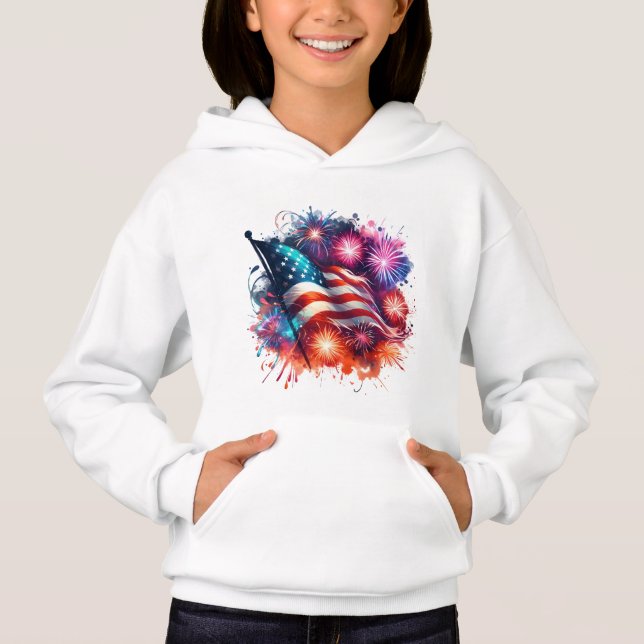 Kids Patriotic Flag Hoodie (Vorderseite)