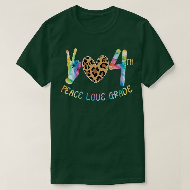 Kids Peace Love Fourth 4th Grade Back To School Ti T-Shirt (Design vorne)