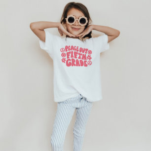 Kids Peace Out Fünfte Klasse T - Shirt in Rosa