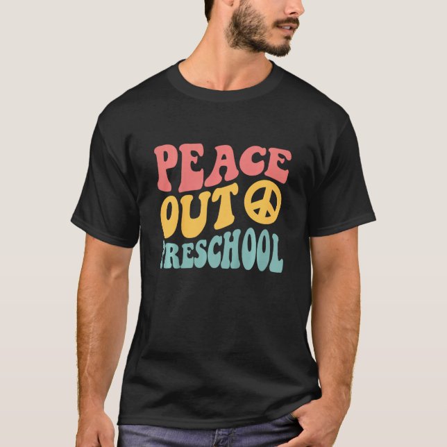 Kids Peace Out Preschool  Retro Last Day Of Presch T-Shirt (Vorderseite)