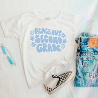 Kids Peace Out Second Grade T - Shirt in Blue