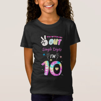 Kids Peace Out Single Digits Im 10. Lebensjahr T-Shirt