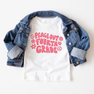 Kids Peace Out Vierte Klasse T - Shirt in Rosa