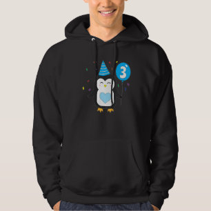 Kids Penguin Balloon 3. Geburtstag Party Wild Hoodie