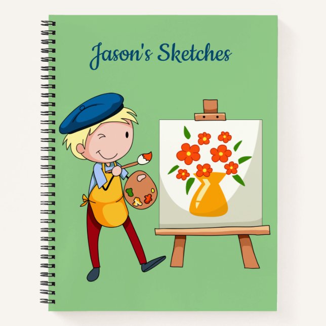 Kids Personal Sketch Spirale Notebook Notizbuch (Vorderseite)