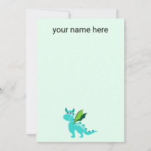 Kids Personalisiert Dragon Notecards Dankeskarte