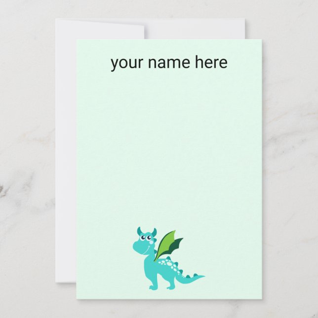 Kids Personalisiert Dragon Notecards Dankeskarte (Vorderseite)