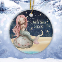 Kids Personalisiert Mermaid Weihnachtsschmuck