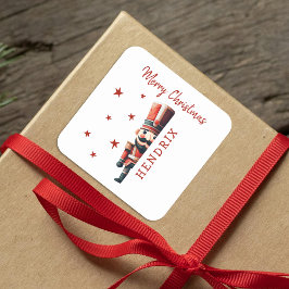 Kids Personalisiert Nutcracker Weihnachten Quadratischer Aufkleber