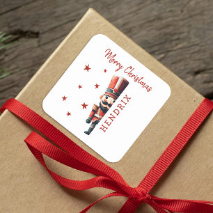 Kids Personalisiert Nutcracker Weihnachten Quadratischer Aufkleber