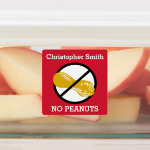 Kids Personalisiert Peanut Allergy Symbol No Nuts Etiketten