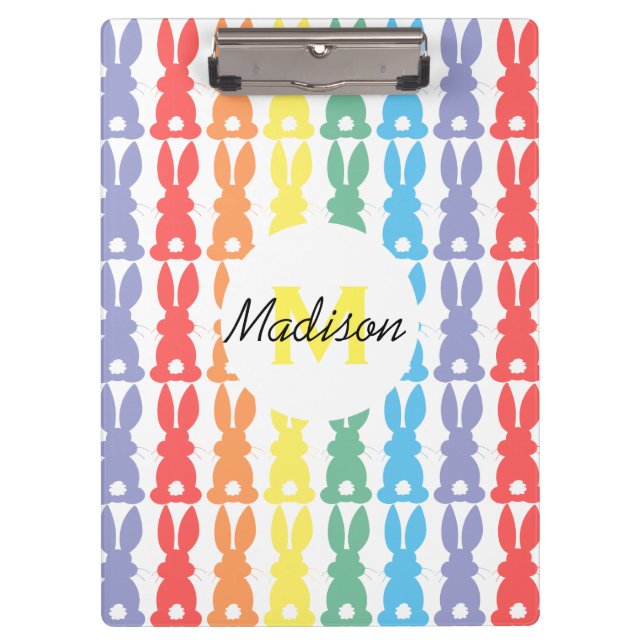 Kids Personalisiert Rainbow Silhouette Niedlich Klemmbrett (Vorderseite)