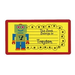Kids Personalisiert Robot Book Sticker