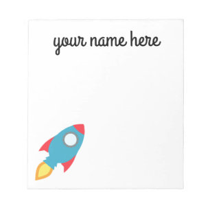 Kids Personalisiert Rocket Ship Notepad Notizblock