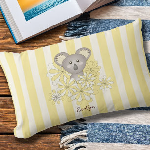 Kids Personalisiert Yellow Strip Baby Koala Bear Lendenkissen