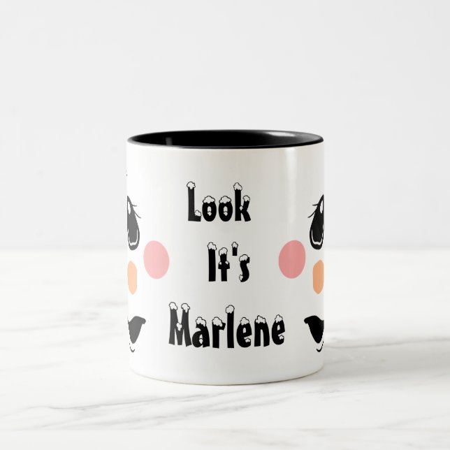 Kids Personalize Snowman  Zweifarbige Tasse (Mittel)