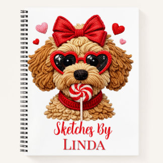 Kids Personalized Goldendoodle Sketch  Notizbuch