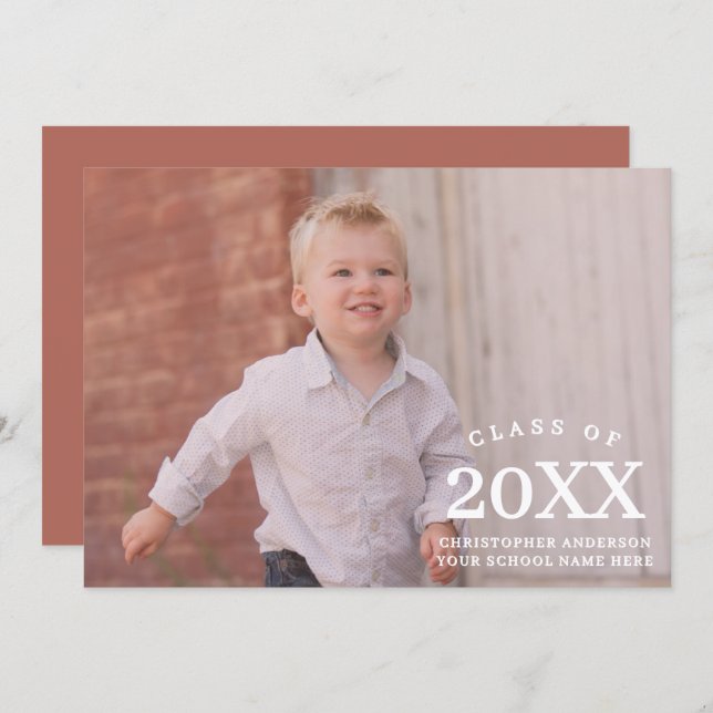 Kids Photo Class Year Graduation Ankündigung (Vorne/Hinten)