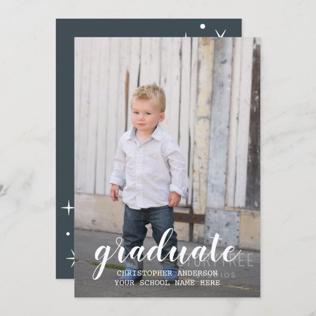 Kids Photo Graduation Ankündigung (Vorne/Hinten)