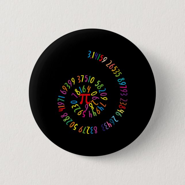 Kids Pi Tag Mathe Spirale 3.14 Verhältnis Geek Ner Button (Vorderseite)